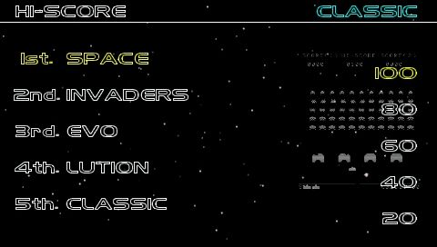 Space Invaders Evolution screenshot 5 for PSP